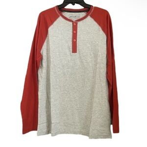 Eddie Bauer Men's Raglan Henley Shirt Size L